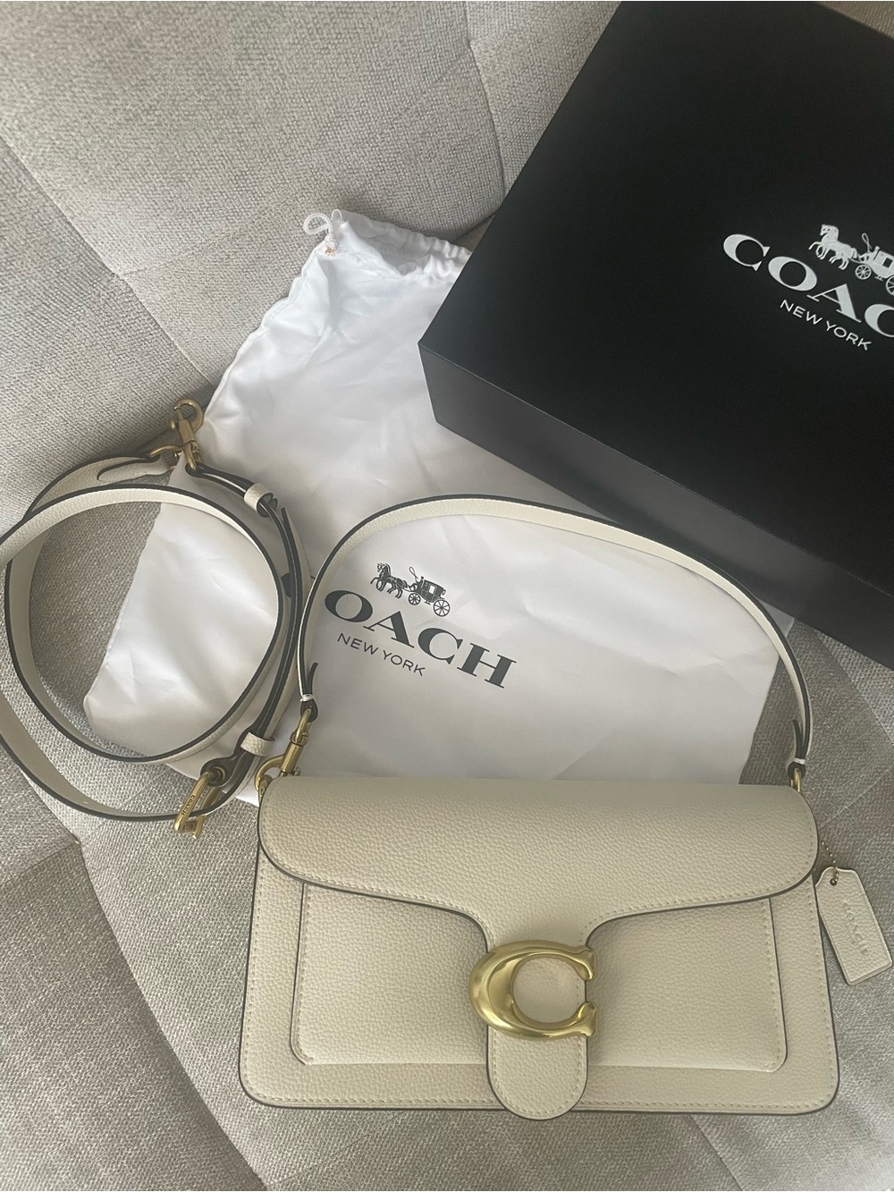 Coach Tabby 26 Shoulder Bag - Brass/Chalk (old version)
